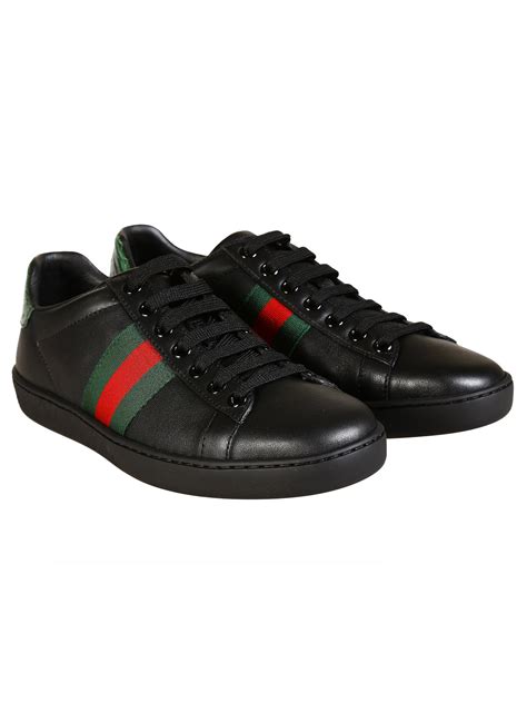 sneakers gucci nere indossate|sneaker donna gucci.